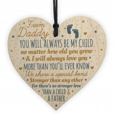 New Dad To Be Wooden Heart Novelty Baby Shower Daddy Son Gift