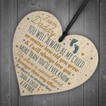 New Dad To Be Wooden Heart Novelty Baby Shower Daddy Son Gift