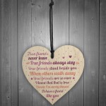 True Friends Best Friend Friendship Sign Wooden Heart Plaque