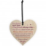 True Friends Best Friend Friendship Sign Wooden Heart Plaque