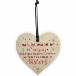 Cousins Sister Gifts Wooden Heart Plaque Family Friendship Gift
