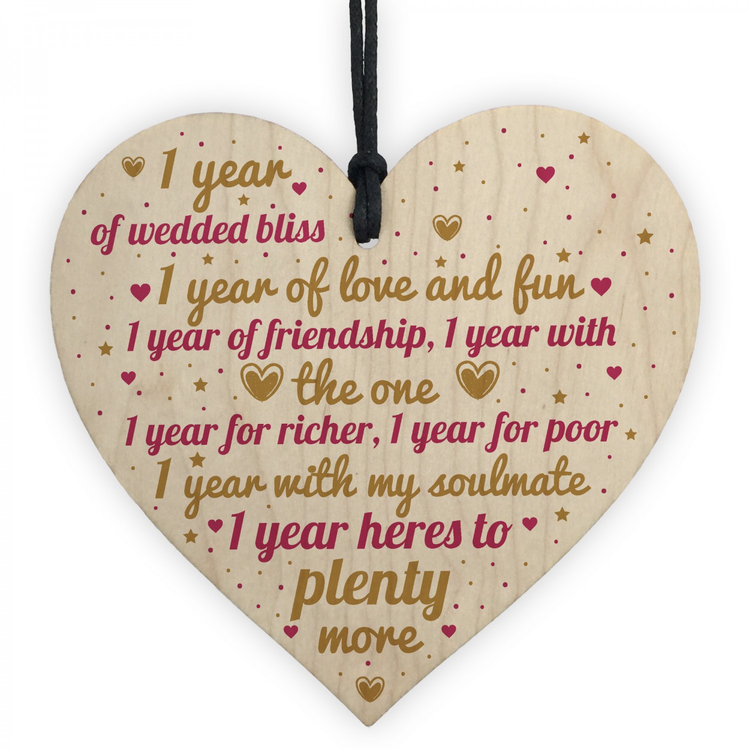 1st Wedding  Anniversary  1  Year  Gift  Wooden Heart First Wedding 