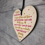 1st Wedding Anniversary 1 Year Gift Wooden Heart First Wedding