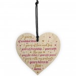 5th Wedding Anniversary 5 Year Gift Wooden Heart First Wedding