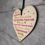 20th Wedding Anniversary 20 Year Gift Wooden Heart First Wedding