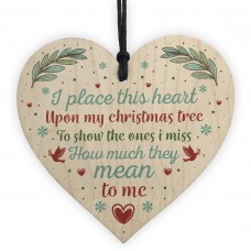 Christmas Tree Decoration Memorial Wooden Heart Plaque Gifts