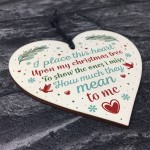 Christmas Tree Decoration Memorial Wooden Heart Plaque Gifts