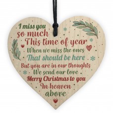 Memorial Christmas Tree Decoration Wooden Heart Plaque Gifts