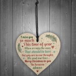 Memorial Christmas Tree Decoration Wooden Heart Plaque Gifts
