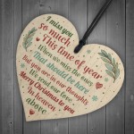 Memorial Christmas Tree Decoration Wooden Heart Plaque Gifts