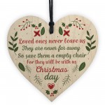 In Memory Memorial Christmas Tree Decoration Wood Heart Sign
