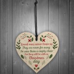 In Memory Memorial Christmas Tree Decoration Wood Heart Sign