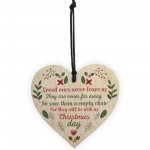 In Memory Memorial Christmas Tree Decoration Wood Heart Sign
