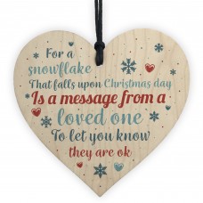 Memorial Christmas Tree Decoration Wooden Hanging Heart Plaque 