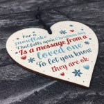 Memorial Christmas Tree Decoration Wooden Hanging Heart Plaque 