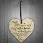 Dad Daddy Father Son Friendship Gift Wooden Heart Chic Plaque