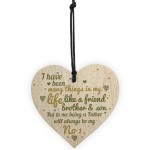 Dad Daddy Father Son Friendship Gift Wooden Heart Chic Plaque