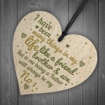 Dad Daddy Father Son Friendship Gift Wooden Heart Chic Plaque
