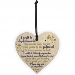 Godparent Wooden Heart Sign Keepsake Thank You Gift Christening