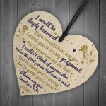 Godparent Wooden Heart Sign Keepsake Thank You Gift Christening