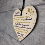 Godparent Wooden Heart Sign Keepsake Thank You Gift Christening