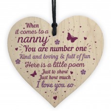 Gift For Nanny Grandma Wooden Heart Plaque Birthday Christmas