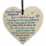Godfather Wooden Heart Sign Keepsake Thank You Gift Christening