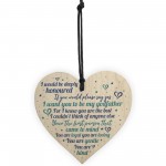 Godfather Wooden Heart Sign Keepsake Thank You Gift Christening
