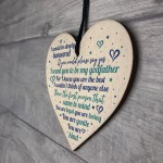 Godfather Wooden Heart Sign Keepsake Thank You Gift Christening