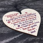Godmother Wooden Heart Keepsake Thank You Gift Christening 