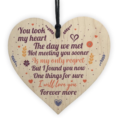 Wedding Anniversary Valentines Wooden Heart Sign Wedding Gifts