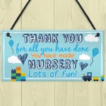 THANK YOU Gift For Nursery Teacher Hanging Sign Plaque Preschool