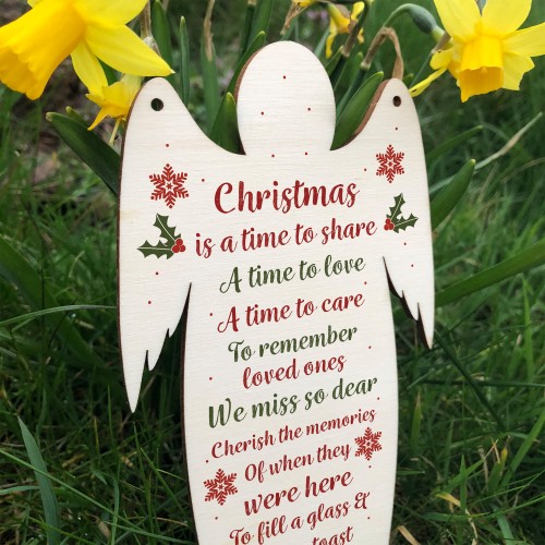 Wooden Angel Memorial Plaque For Mum Dad Nan Grandad Plaque