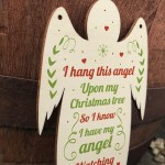 Christmas Wood Angel Memorial Plaque Hanging Memorial Sign Gift