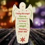 Christmas Wood Angel Memorial Plaque Hanging Memorial Sign Gift