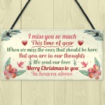Christmas Memorial Hanging Plaque Rememberance Family Gift