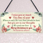 Christmas Memorial Hanging Plaque Rememberance Family Gift