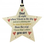 Wooden Star Christmas Tree Bauble Rememberance Plaque Dad Gift