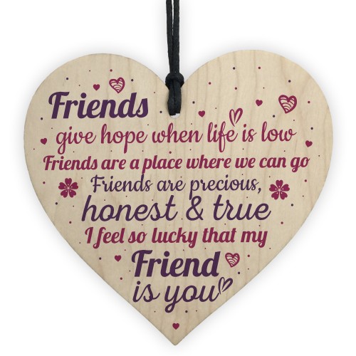 Friendship Sign Handmade Wooden Heart Sign Best Friend Gift