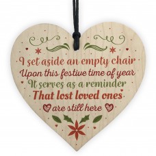 Handmade Wooden Heart Plaque Christmas Memorial Tree Bauble