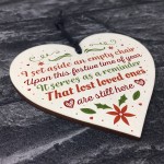Handmade Wooden Heart Plaque Christmas Memorial Tree Bauble