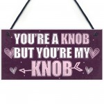 YOU'RE A KNOB Novelty Anniversary Valentines Gift Hanging Plaque