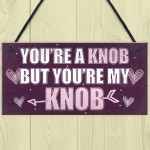 YOU'RE A KNOB Novelty Anniversary Valentines Gift Hanging Plaque