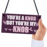 YOU'RE A KNOB Novelty Anniversary Valentines Gift Hanging Plaque