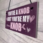 YOU'RE A KNOB Novelty Anniversary Valentines Gift Hanging Plaque