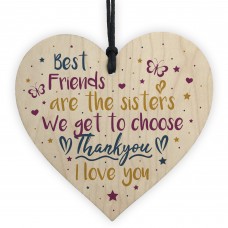 Best Friend Sister Friendship Gifts Wooden Heart Birthday Plaque