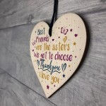 Best Friend Sister Friendship Gifts Wooden Heart Birthday Plaque