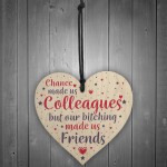 Colleague Work Leaving Gift Wood Heart Plaque Friendship Friend
