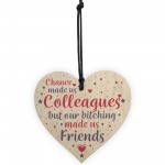 Colleague Work Leaving Gift Wood Heart Plaque Friendship Friend