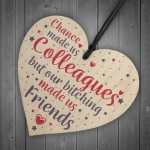 Colleague Work Leaving Gift Wood Heart Plaque Friendship Friend